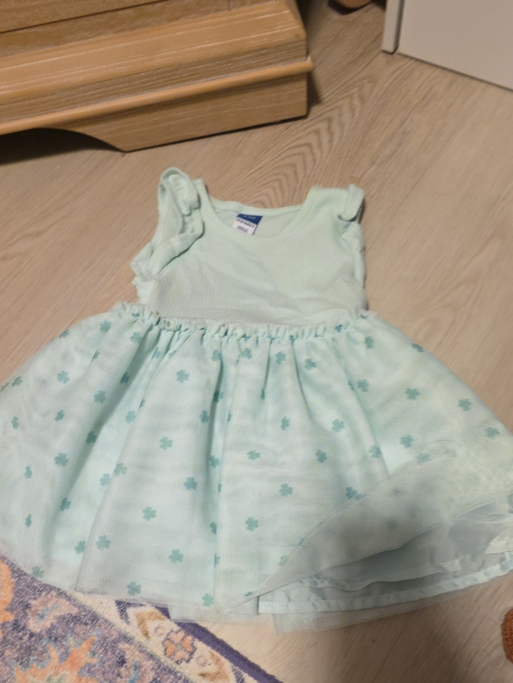 Old Navy Mint Green Floral Mesh Girls Dress